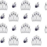 Bowling Pins Flaming Ball Pattern vector