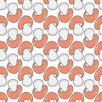 Solid fill forest mushrooms seamless pattern vector
