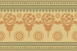The abstract floral pattern of the ethnic design fabric is ideal for decorating items such as pillows or bags. Adds brightness and character to a space Can be used for both fashion and home decoration vector