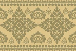 The abstract floral pattern of the ethnic design fabric is ideal for decorating items such as pillows or bags. Adds brightness and character to a space Can be used for both fashion and home decoration vector