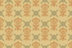 The abstract floral pattern of the ethnic design fabric is ideal for decorating items such as pillows or bags. Adds brightness and character to a space Can be used for both fashion and home decoration vector