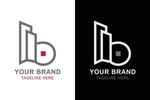 Letter B logo with building. suitable for construction logo. Simple design editable vector