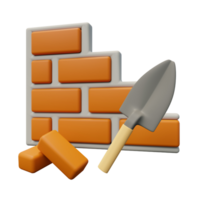 3d illustration of Brickwork, brick wall in construction abstract png