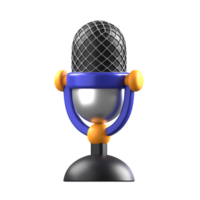 3d illustration of podcast mic, radio Jackey microphone abstract png