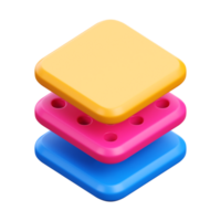 3d render of layer icon illustration png