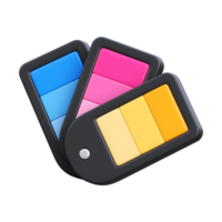 3d render of color palettes icon illustration png