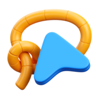 3d render of lasso tool icon illustration png