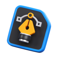 3d render of graphic file icon illustration png