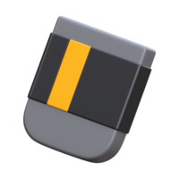 3d render of eraser tool icon illustration png