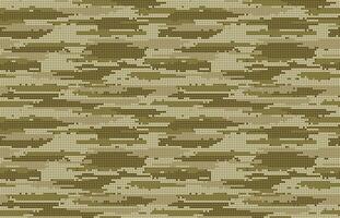 Abstract halftone camouflage, led style texture. Dot pattern khaki green colors, camo digital background. Pixel art wallpaper vector