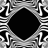 Zebra frame. Decorative striped wavy border with an empty space inside. Black and white template. Seamless wildlife tile vector