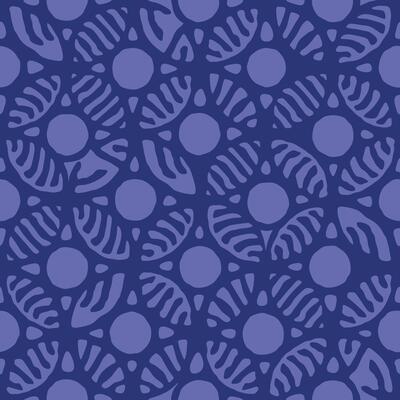 Cut square ornamental panels with abstract rounded shape. Fretwork screen template. Ethnic ornament of intertwined roots. Circles ancient pattern. Violet seamless texture
