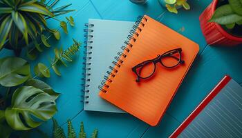 Back to school notebooks isolated on fun background. notebooks as stationery essentials for back to school season. Colorful notebook for classroom and students photo