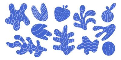 Hand drawn doodle shapes set. Naive bizarre abstract geometric shapes and forms vector