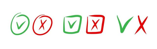 Hand drawn Check mark buttons. vector
