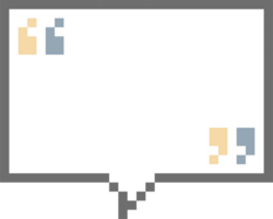 8bit retro game pixel speech bubble balloon with quotation marks, icon sticker memo keyword planner text box banner png