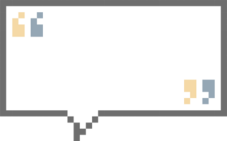 8bit retro game pixel speech bubble balloon with quotation marks, icon sticker memo keyword planner text box banner png