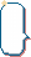 8 bits retro jogos pixel arte discurso bolha balão com estrela, ícone adesivo memorando palavra chave planejador texto caixa bandeira png