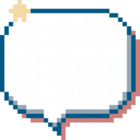 8bit retro game pixel art speech bubble balloon with star, icon sticker memo keyword planner text box banner png