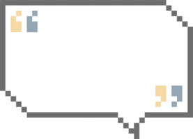 8bit retro game pixel speech bubble balloon with quotation marks, icon sticker memo keyword planner text box banner png