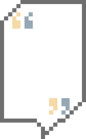 8bit retro game pixel speech bubble balloon with quotation marks, icon sticker memo keyword planner text box banner png
