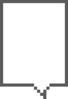 8 bits retro jogos pixel arte discurso bolha balão ícone adesivo memorando palavra chave planejador texto caixa bandeira png