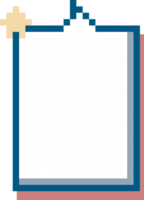 8 bits retro jogos pixel arte discurso bolha balão com estrela, ícone adesivo memorando palavra chave planejador texto caixa bandeira png