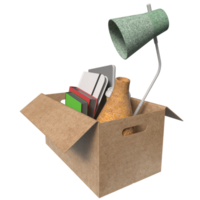 The equipment in paper Box for Layoff concept 3d rendering. png