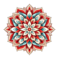 Mandala fractal design element with flower pattern isolated on transparent background png
