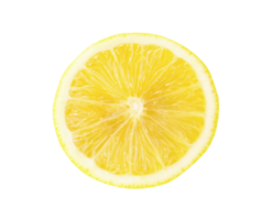 Top view of fresh yellow lemon half isolated with clipping path in file format png