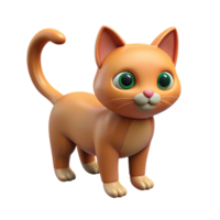 realista linda gato 3d modelo digital obra de arte png