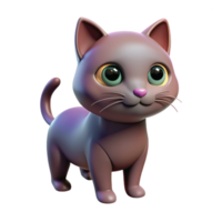realista linda gato 3d modelo digital obra de arte png