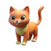 realista linda gato 3d modelo digital obra de arte png