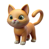 realista linda gato 3d modelo digital obra de arte png