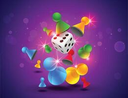 Ludo Board Game, play token, Background vector