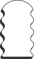 Wavy rectangle frame. Scallop edge box. Squiggle wavy border. Groovy zigzag abstract shape. Cute square aesthetic banner. png