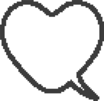Pixel speech bubble for game design and chart. Retro chat box for dialog comment and messages. Conversation balloon shape. 8 bit cartoon element png