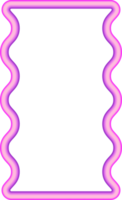 Wavy border frame. Squiggle edge rectangle. Neon color scallop shape. Retro groovy aesthetic element. Trendy 90s design for poster and invitation png