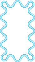 Wavy border frame. Squiggle edge rectangle. Neon color scallop shape. Retro groovy aesthetic element. Trendy 90s design for poster and invitation png