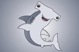 Cute Hammerhead Shark vector
