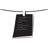 photo frame hanging on isolated rope. hanging photo vector