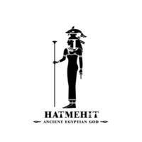 Silhouette of ancient egypt god hatmehit, goddess of fish and the inundation of the Nile river vector