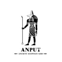 Silhouette of ancient egypt god anput, goddess of funerary rites and mummification with a cult centre at Mendes vector