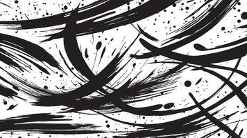 Black Brush Strokes on Monochrome Background for Overlay Texture Art vector