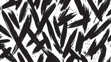 Black Monochrome Brush Stroke Designs for Artistic Texture Overlays vector