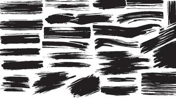 Artistic Monochrome Black Brush Strokes for Background and Overlay Textures vector