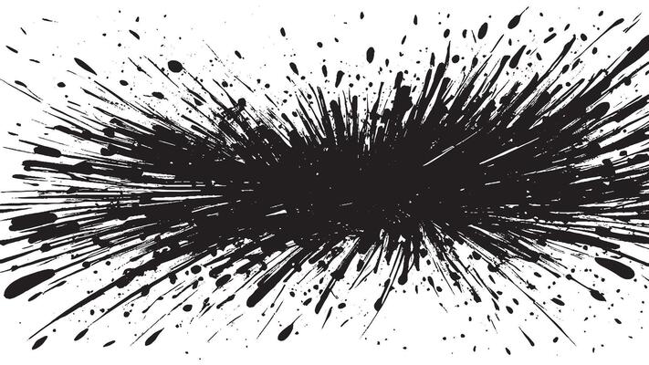 Artistic Monochrome Black Brush Strokes for Background and Overlay Textures