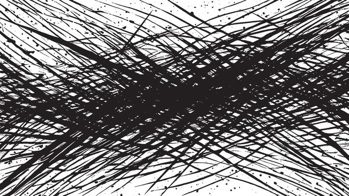 Artistic Monochrome Black Brush Strokes for Background and Overlay Textures