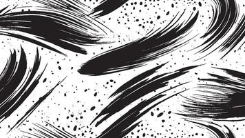 Black Brush Strokes on Monochrome Background for Overlay Texture Art vector