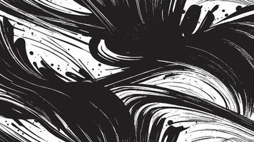 Black Monochrome Brush Stroke Patterns for Artistic Overlays and Textures vector